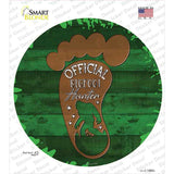 Bigfoot Hunter Footprint Novelty Circle Sticker Decal