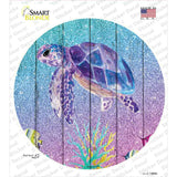 Colorful Sea Turtle Novelty Circle Sticker Decal
