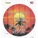 Sunrise Suntan Sunset Novelty Circle Sticker Decal