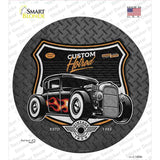 Custom Flame Hotrod Novelty Circle Sticker Decal