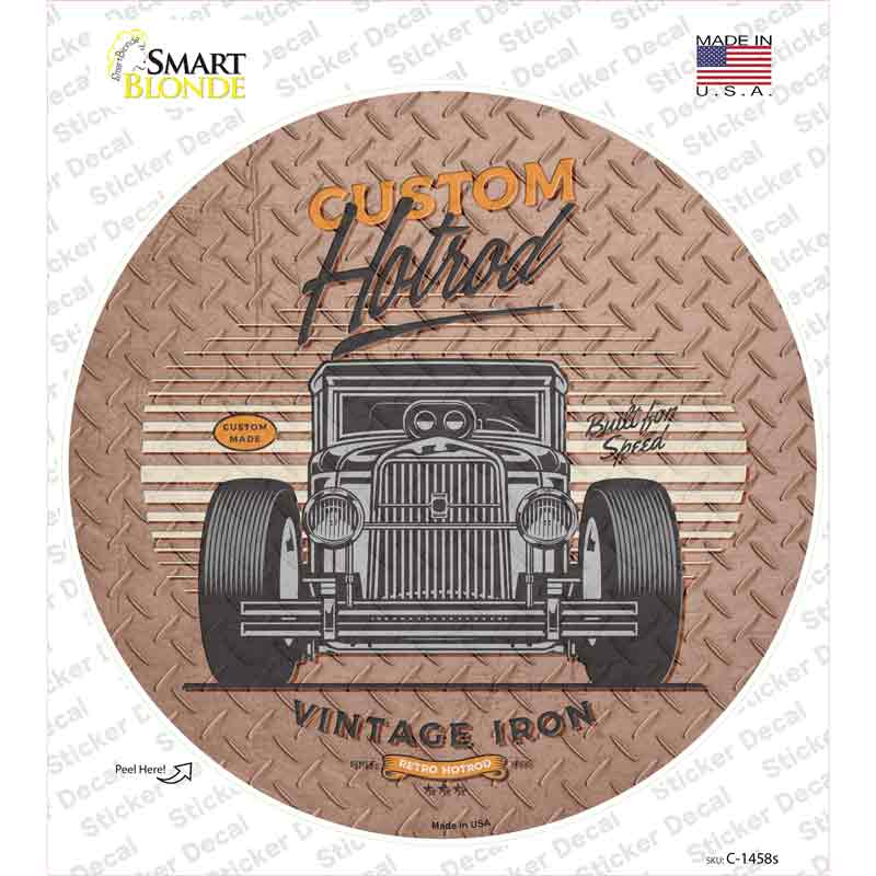 Built For Speed Hotrod Novelty Circle Sticker Decal