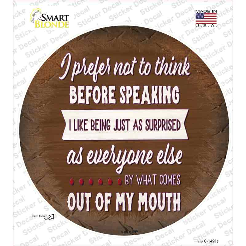 I Like Being Surprised Novelty Circle Sticker Decal