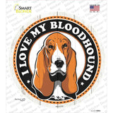I Love My Bloodhound Color Novelty Circle Sticker Decal