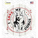 I Love My Corgi Novelty Circle Sticker Decal
