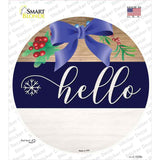Hello Bow Novelty Circle Sticker Decal