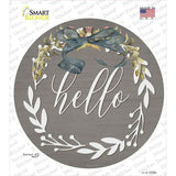 Hello Wreath Novelty Circle Sticker Decal