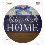Bless This Home Bow Wreath Novelty Circle Sticker Decal