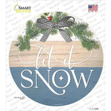 Let It Snow Bow Wreath Novelty Circle Sticker Decal