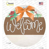 Welcome Bow Wreath Novelty Circle Sticker Decal