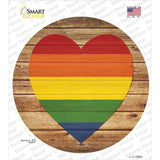 Heart Rainbow Novelty Circle Sticker Decal