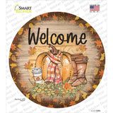 Welcome Pumpkin Novelty Circle Sticker Decal