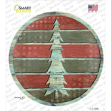 Tree Red and Green Novelty Circle Sticker Decal