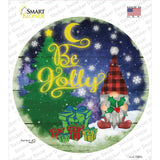 Be Jolly Gnome Novelty Circle Sticker Decal