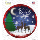 Believe in Magic Reindeer Novelty Circle Sticker Decal