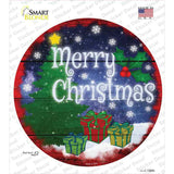 Merry Christmas with Presents Novelty Circle Sticker Decal