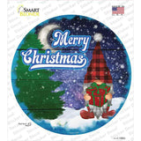 Merry Christmas Gnome Novelty Circle Sticker Decal