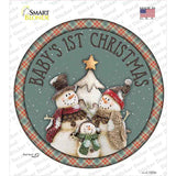 Babys First Christmas Novelty Circle Sticker Decal