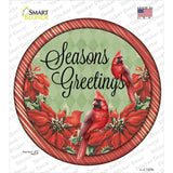 Seasons Greetings Cardinal Novelty Circle Sticker Decal