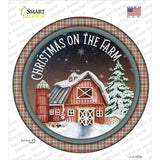 Christmas on the Farm Novelty Circle Sticker Decal