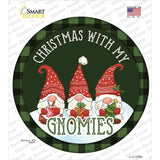 Christmas with my Gnomies Novelty Circle Sticker Decal