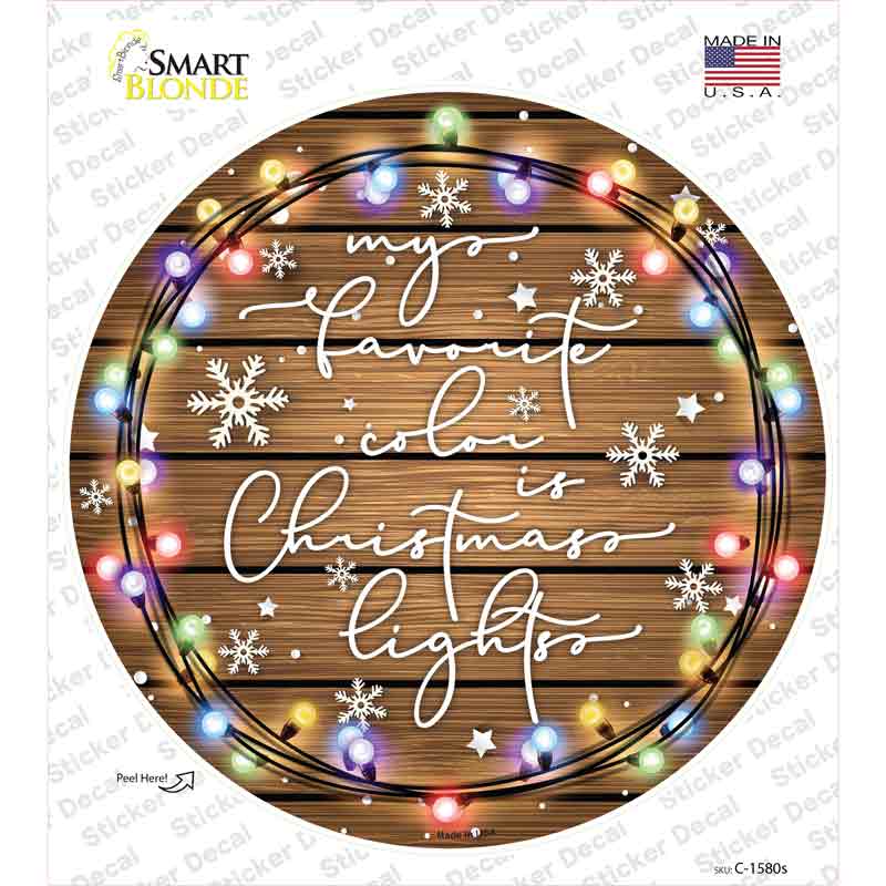 Christmas Lights Novelty Circle Sticker Decal