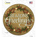 Seasons Greetings Glitter Novelty Circle Sticker Decal