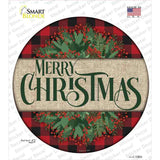 Merry Christmas Red Novelty Circle Sticker Decal