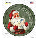 Merry Christmas with Present Novelty Circle Sticker Decal