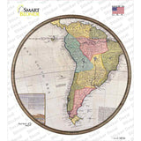 South America Map Novelty Circle Sticker Decal