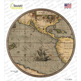 Pacific Ocean Map Novelty Circle Sticker Decal