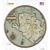 Isle of Anglesey Map Novelty Circle Sticker Decal