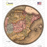 Spain Map Novelty Circle Sticker Decal