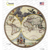 World Map Novelty Circle Sticker Decal