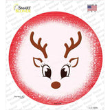 Red Reindeer Face Novelty Circle Sticker Decal