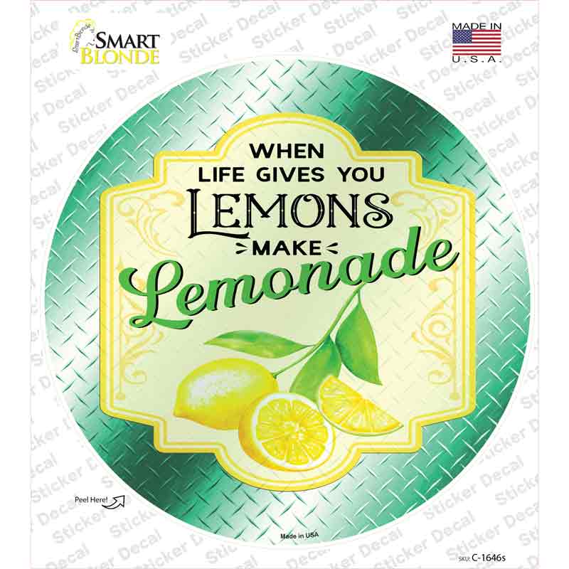 Make Lemonade Aqua Novelty Circle Sticker Decal