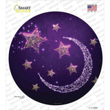 Moon and Stars Novelty Circle Sticker Decal