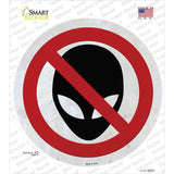 No Aliens Novelty Circle Sticker Decal