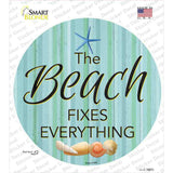 Beach Fixes Everything Novelty Circle Sticker Decal