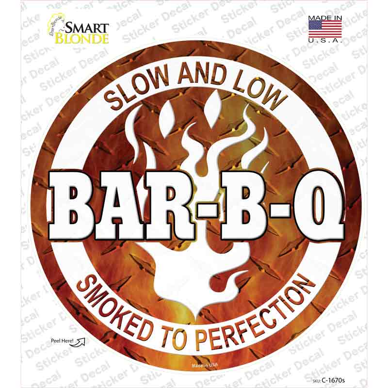 Slow And Low BBQ Novelty Circle Sticker Decal