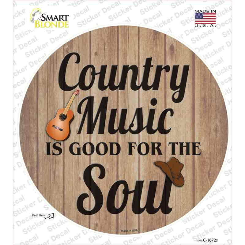 Country Music Soul Novelty Circle Sticker Decal