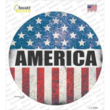 America Flag Background Novelty Circle Sticker Decal