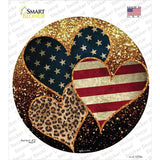 Stars Stripes Animal Print Hearts Novelty Circle Sticker Decal