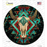 Cow Skull Dark Aztec Novelty Circle Sticker Decal