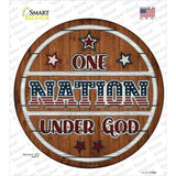 One Nation Wood Novelty Circle Sticker Decal