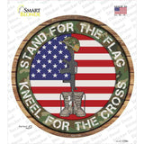 Camo Stand For Flag Novelty Circle Sticker Decal