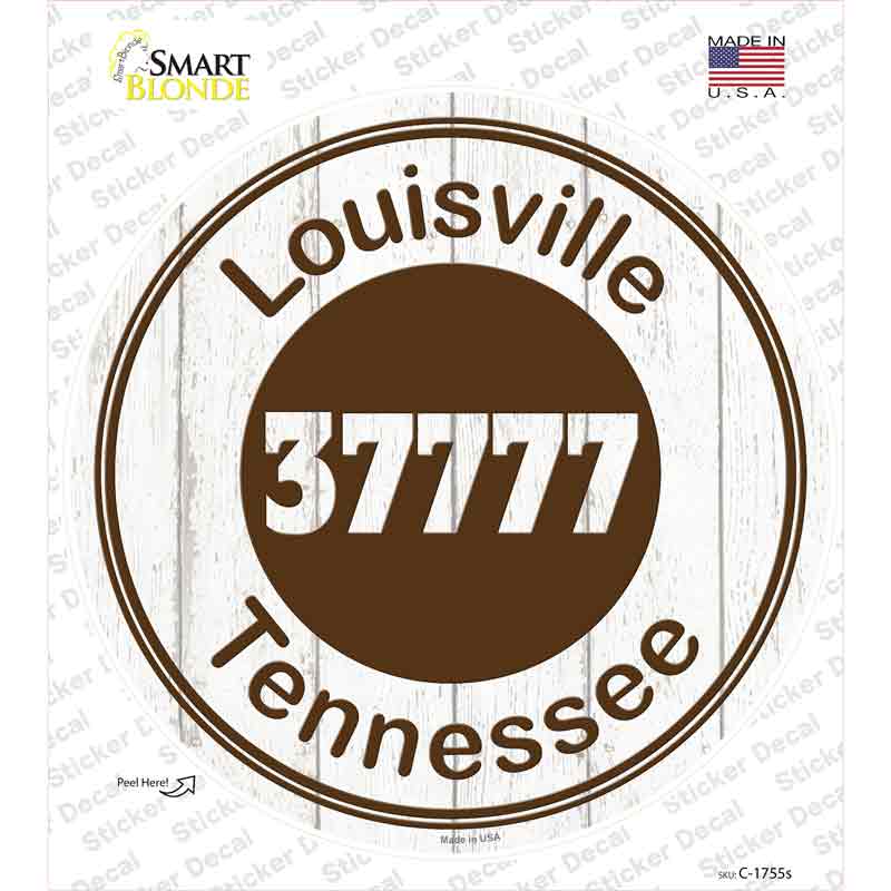 Louisville TN 37777 Brown Novelty Circle Sticker Decal