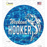 Weekend Hooker Bass Water Background Novelty Circle Sticker Decal