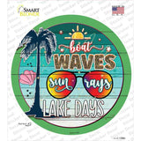 Boat Waves Sun Rays Novelty Circle Sticker Decal