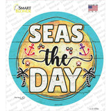 Seas The Day Novelty Circle Sticker Decal