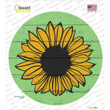 Sunflower Green Background Novelty Circle Sticker Decal
